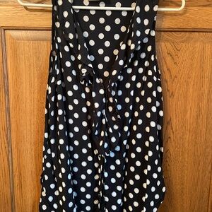 Black and White Polka Dot Sleeveless Blouse